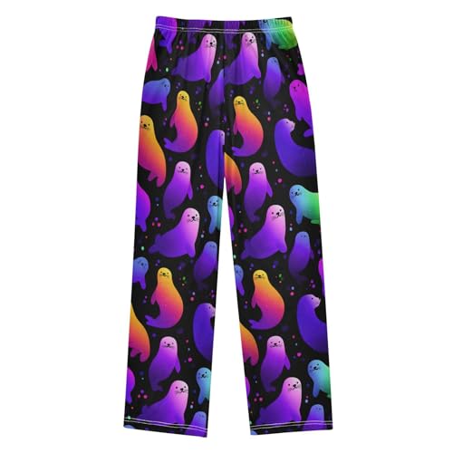 Pajama Pants Seal Colorful Neon Long Sleep Pants Lounge Bottoms2