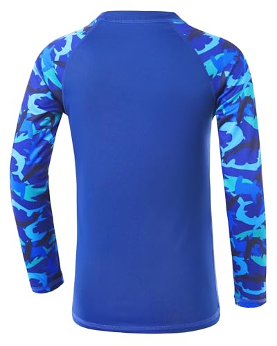 Boys' UPF 50+ Rash Guard Swim Shirts, Youth Kids UV Sun Protection Long Sleeve, Water Shirts for Fishing Beach2