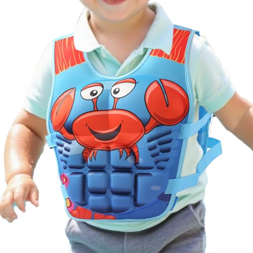 Chaleco de natación para niños - chaleco flotador infantil de dibujos animados - flotador de natación para surfear niños de 2 a 10 años, traje de piscina de playa, ampliamente aplicable, ideal para