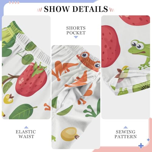 ZZXXB Frog Fruits Boys Long Pants Soft Trousers Elastic Waist Kids Lounge Bottoms with Pockets S-XL4