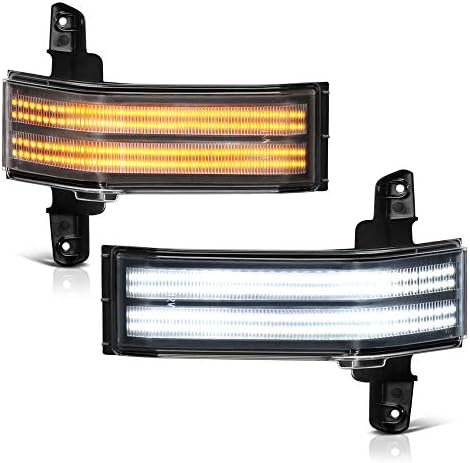 VIPMOTOZ [Sequential Turn Signal] Switchback Full LED Black Side Marker Light Lamp Assembly Pair For 2014-2018 Chevy Silverado GMC Sierra 1500 2500HD 3500HD Pickup Truck Towing Mirror