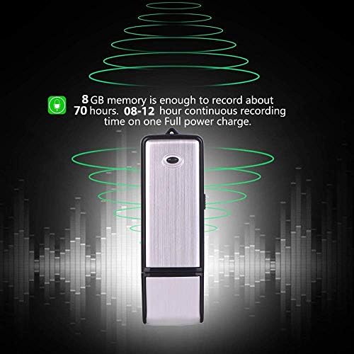 Voice Recorder Hidden in USB Pen Drive, 8GB Memory, Stores Up to 120 Hours of Clear Audio, USB Interface, Mono Operation