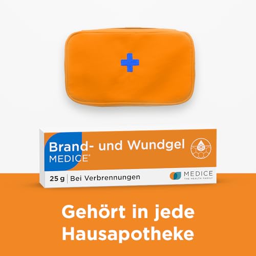 Brand und Wundgel Medice 25 g bei Verbrennungen, Sonnenbrand, Insektenstichen & Schürfwunden - für Kinder & Erwachsene - direkter Kühleffekt