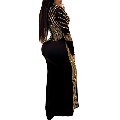 Women Long Sleeve Birthday Dresses Sexy hot Diamond Process Sexy Dress Party Club Night Dress…2