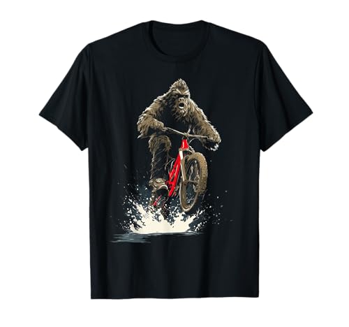 Bigfoot Riding Mountain Bike MTB Biking Cycling Funny T-Shirt