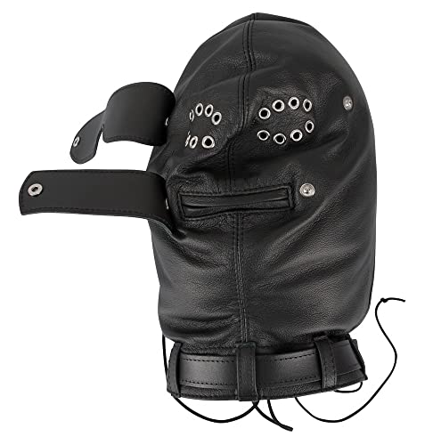 Cagoule d'isolation ZADO cuir noir coupe-vent haute performance