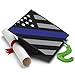 Thin Blue Line Flag Graduation Cap Tassel Topper - Decorations for Grad Cap
