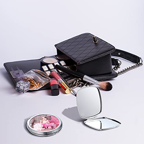 6 Pieces Sublimation Blanks Pocket Mirror Thermal Transfer Folding Mirror Metal Compact Mirror Heat Dye Transfer Cosmetic Mirror Travel Makeup Mirror For Women Girls Daily Use, Square And Round #TOP5