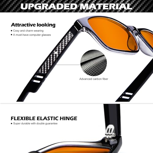 Image of ANYLUV Blue Light Blocking Glasses for Men Women Lightweight Computer Gaming Glasses Anti Eye Strain Rectangle Frame