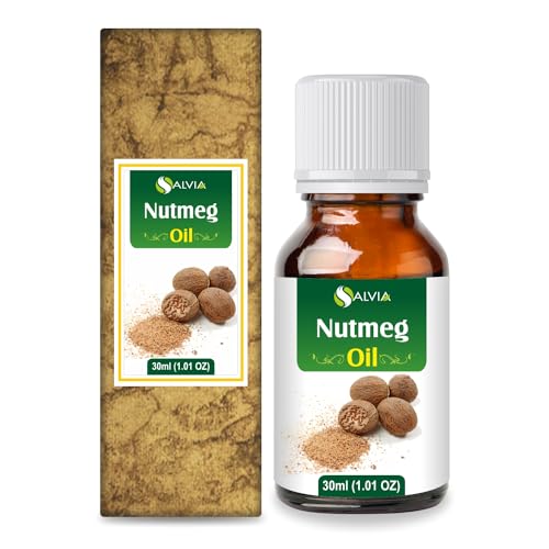 Image of Salvia Nutmeg Oil (Myristica fragrans) Essential Oil for Aromatherapy & DIY Blends - Warm Spicy Oil for Skincare, Massage & Fragrance Use - 30 ml / 1.01 fl oz