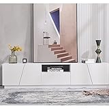★ [Moda y práctica]: Adopte un diseño de combinación de colores, superficie blanca brillante combinada con tablero de madera, moderno y hermoso, y el panel de la puerta adopta un diseño de celosía para hacer que su sala de estar sea única. ¿Dónde quieres mostrarlo? ¿En la sala, comedor, dormitorio o baño? ¡Se ve bien en todas partes!