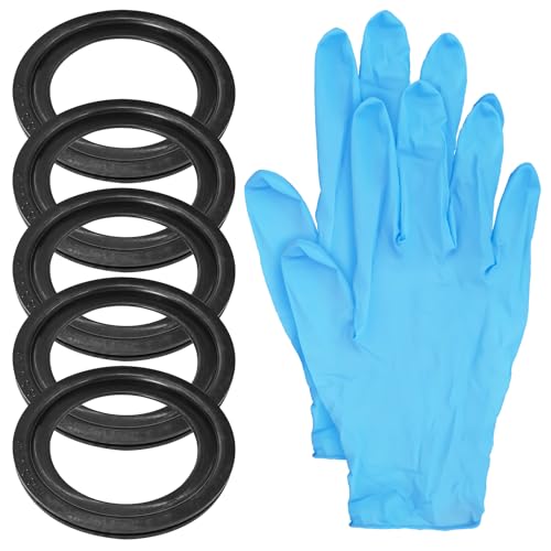 Image of 5Pcs 385311658 RV Toilet Seal Replacement with Gloves for Dometic 300 /310 /320, Rubber Flush Ball Seal Gasket for Solve Toilet Leakage and Stink