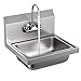 Giantex Stainless Steel Hand Wash Sink NSF Certificated Wall Mount Commercial Kitchen Heavy Duty with Faucet