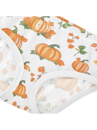 ZZKKO Orange Pumpkin Harvest Girls Underwear Toddler Panties for Girls Comfort Brief Size 2T4