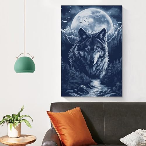 Decoration murale loups au clair de lune pour masquer un mur vide avec elegance - 4