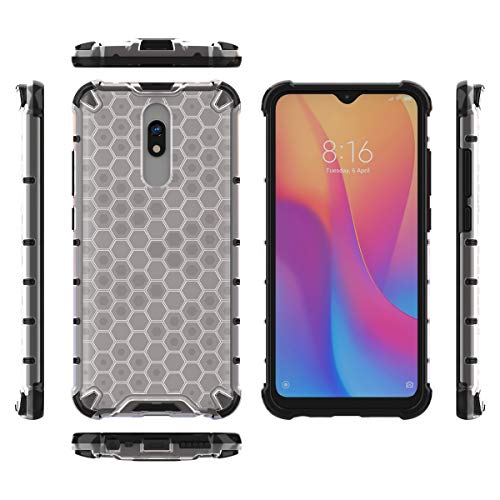 Image of Glasgow | for Mi Redmi 8A Dual Honeycomb Pattern Back Case Cover for Mi Redmi 8A Dual with 4 Bumper Corners and Military Grade Protection - Transparent