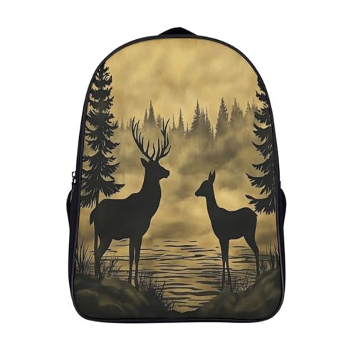 Cartable grande capacité cerf forestier pour élèves et déplacements professionnels