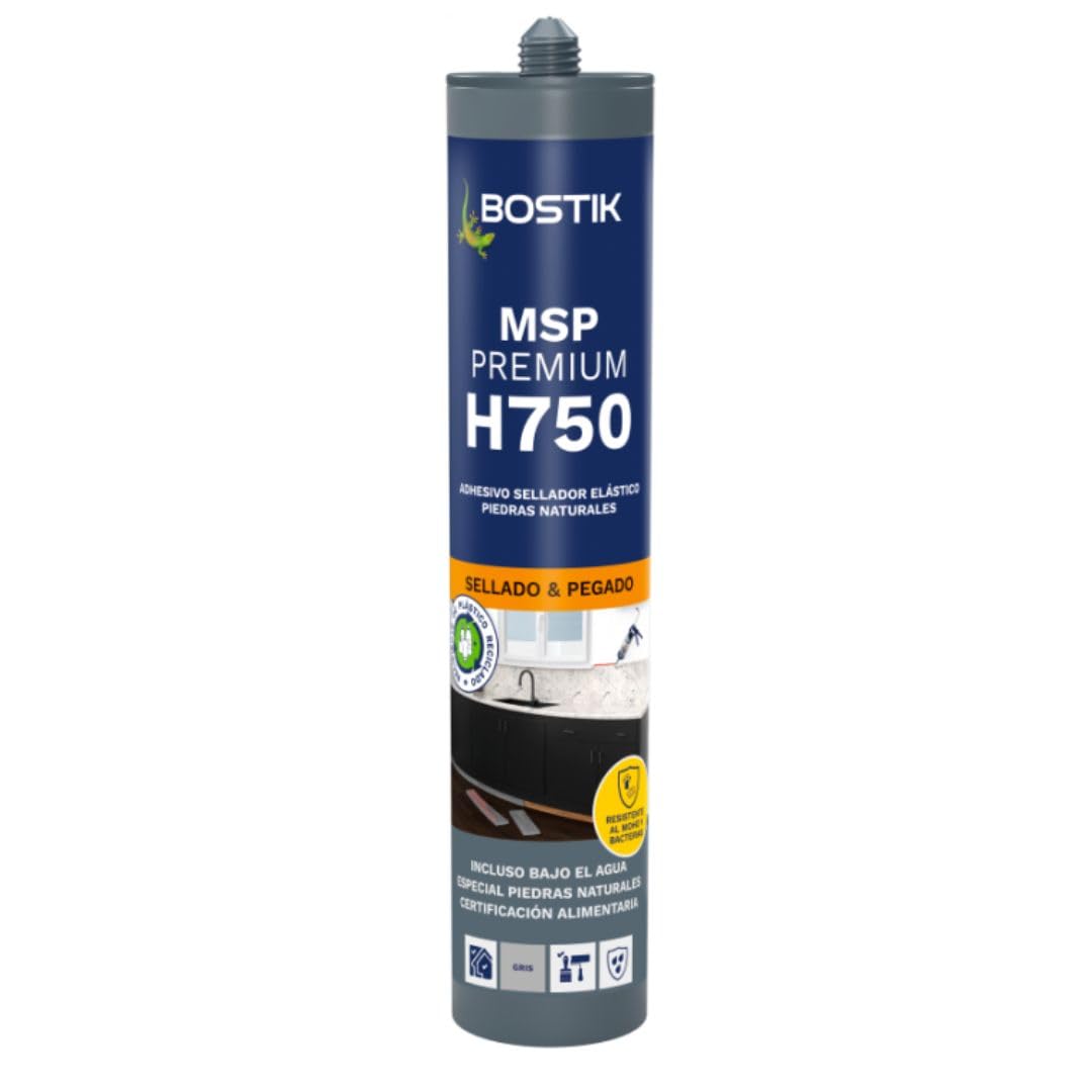 Bostik H750 SEAL'N'BOND PREMIUM, Premium Hybrid Sealant Adhesive, Non Stain Cartridge, 290 ml, Grey