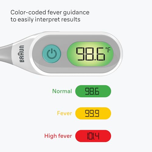 braun digital thermometer clinically accurate color coded fever guidance for baby toddlers kids amp adults oral rectal or underarm use no 1 brand recommended by pediatricians