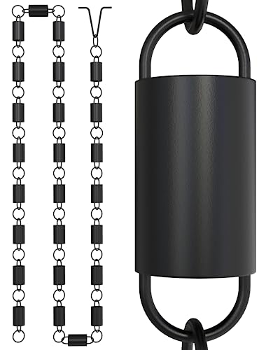 Rain Chains Direct - Channel Link Rain Chain - 8.5 FT - Durable Black Powder-Coated Aluminum - Premium Rain Chains for Gutters
