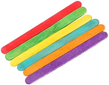 114ST-Colored-200 Wooden Colored Craft Sticks, 4.5" (Pack of 200)