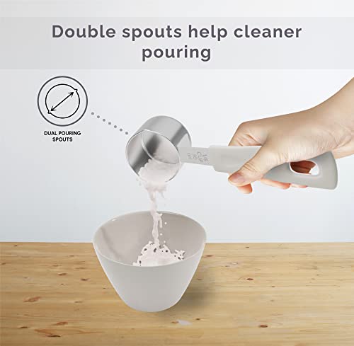 Cuttlelab Measuring Cups And Measuring Spoons Set Of 14 - Stainless Steel Measuring Cups And Spoons Set, Includes 1/8 Teaspoon Measuring Spoon, 1/8 Cup Measuring Cup, Leveler Dry (14, Charcoal) #TOP3