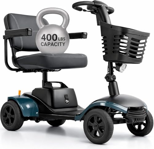 Image of Vive Mobility Scooter for Seniors (400 lb Capacity) - 4 Wheel Electric Wheelchair Scooter for Adults, Elderly - Motorized Power Wheel Chair Mobility Aid - Motor Medical Device - Upgraded Seating