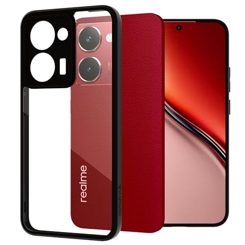 Image of KAPAVER Hybrid Series Back Cover Case Compatible with Realme P3 Ultra (PC+TPU) (Black)
