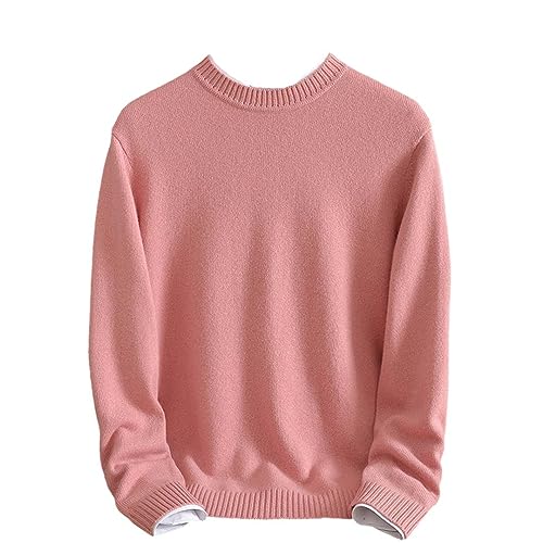 Alloaone Men Cashmere Sweater Solid Cashmere Round Neck Thickened Knitted Bottoming Sweater