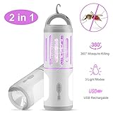 [page_title]-AODOOR Elektrischer Insektenvernichter, 2 in 1 UV Insektenvernichter, LED 360° Mückenlampe, USB Tragbare Moskito Killer, Mückenvernichter Mückenfalle für Innen und Außeneinsatz Schlafzimmer Gärten