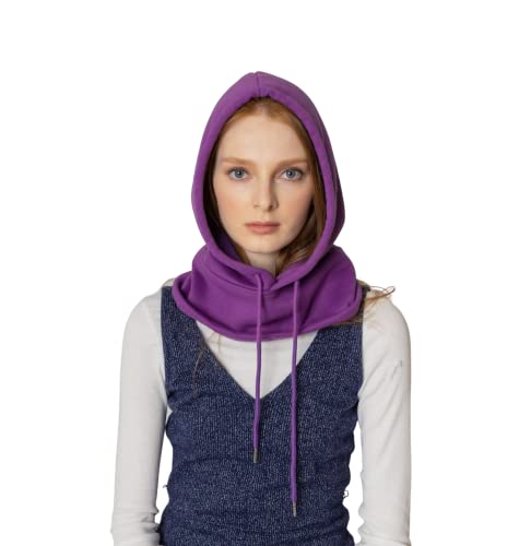 Unisex Sporty Snood Hat with drawstring Hood Scarf Neck Warmer Winter Balaclava Hood
