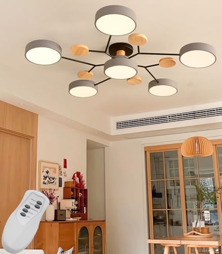 Chandelier LED dimmable plafonnier fleur moderne télécommande