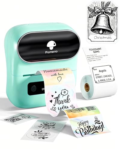 Phomemo M220 Etikettendrucker, Bluetooth Monochrom Edikettengerät Tragbarer Etiketten Drucker, Unte...
