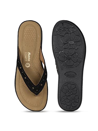 Image of BATA womens DIAMONTE Black Slipper - 5 UK (6716942050)