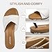 ATHMILE Sandals for Women 2026 Dressy Summer Flat Comfortable Fashion Beach Cute Ladies Slides Leather Casual Dress Women's Sandals White Size 7