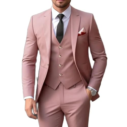 Men's Blazer Pants Set 3 Pieces Slim Fit Suit for Wedding Jacket2