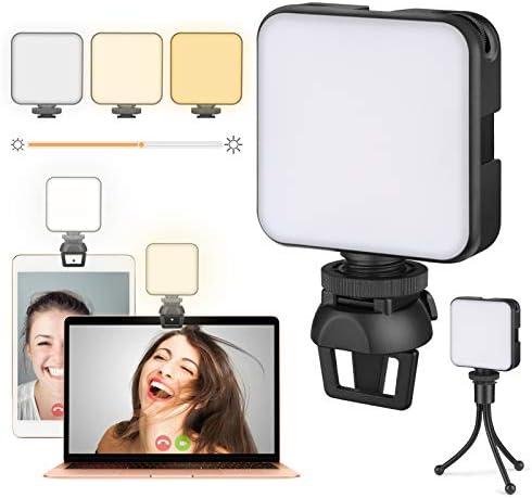 Video Conference Lighting Kit, Laptop Ring Light with Clip and Tripod, Webcam Lighting Laptop Ring Light for Zoom Meetings, Remote Working, Makeup, Streaming, Vlogging(Dimmable & Rechargeable)