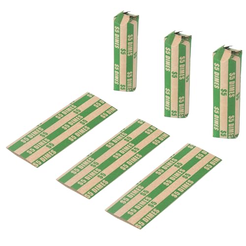 Envoltorios planos a rayas para monedas de papel resistente blister 1000 ud 5