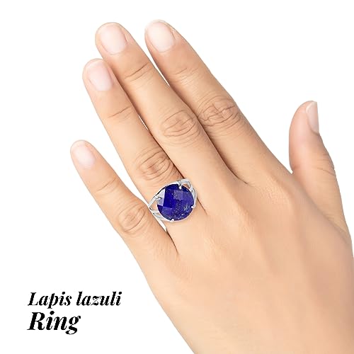 Image of Reiki Crystal Products Adjustable Rings, Round Cutting, Amethyst, Black Tourmaline, Goldstone brown, Green Jade, Lapis Lazuli, Opalite, Red Jasper, Rose Quartz, Tiger eye, Gemstone Ring