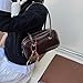 PU Leather Shoulder Bag Fashion Pillow Bag with Pendant for Women Girls(Coffee)