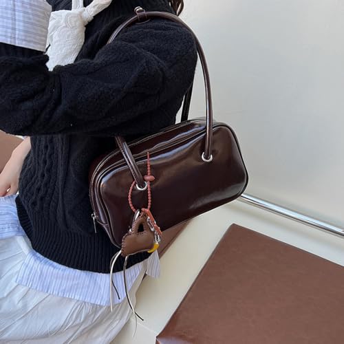 PU Leather Shoulder Bag Retro Underarm Bag Handbags with Pendant for Women and Girls2