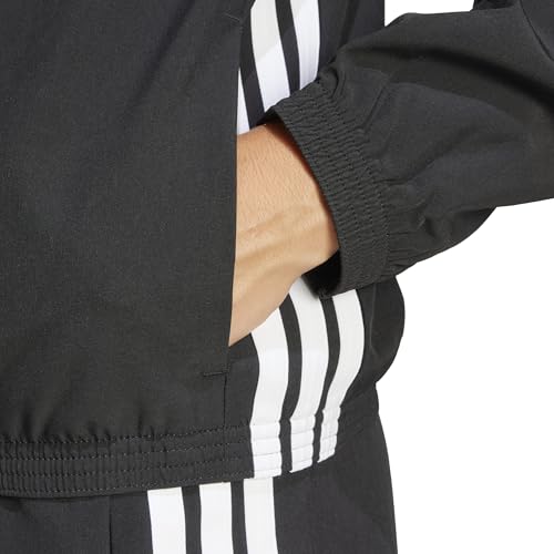 Adidas - We 3S Woven Black/White - Track Jacket - Black - M - 88% Polyester, 12% Elastane - 6