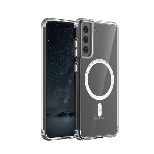 Image of ONES Magnetic for Galaxy S21 FE Slim Case, Compatible with Magsafe, Military-Grade Drop Guard, Anti-Yellowing, Shockproof Cover for Galaxy S21 FE, Scratch-Resistant, Transparent
