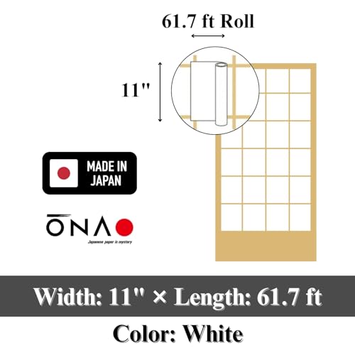ONAO Japanese Shoji Paper Roll (11" x 61.7 ft) – White, Shoji Screen Replacement Paper, Made in Japan by ONAO - Used condition - Image 2