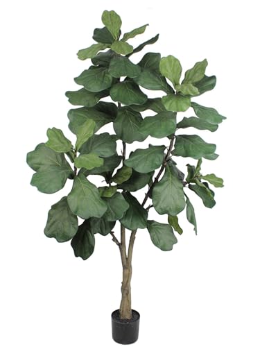 Stunning 6FT Faux Fiddle Leaf Fig Tree - Lush Artificial Ficus for Elegant Home or Office Décor - Lifelike & Maintenance-Free