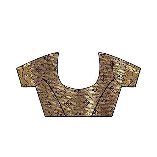 Image of Women's Banarasi Silk With Jacquard Print Saree With Blouse