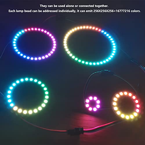 Image of 2pcs 35 LEDs WS2812B 5050 RGB LED Pixel Lamp 35 Bits WS2812 Full Dream Color Light DC5V Individually Addressable with Integrated Driver for Arduino