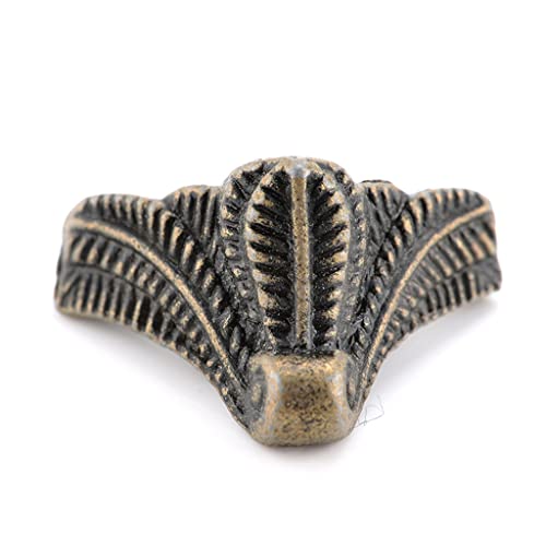 Protector de piernas de bronce para joyero antiguo JFDBGU y cantoneras de madera 4