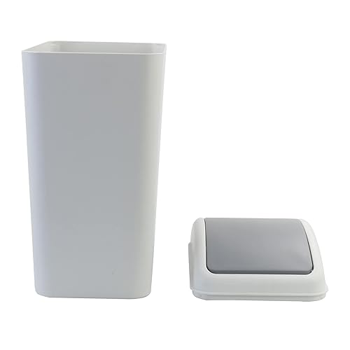 Miniatura 7 de Bringer Cubo de basura de cocina de 4.5 galones con tapa giratoria, cubo de basura de plástico, gris