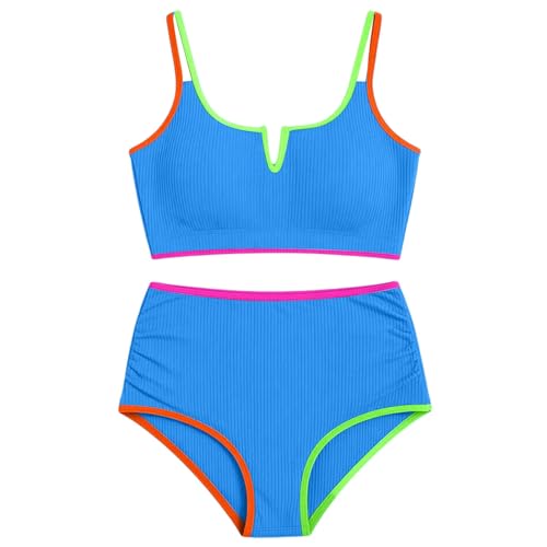 Bikini deux pièces froncé grande taille : maillot de bain taille haute drapé - 3